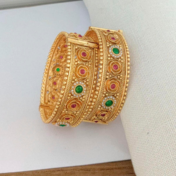 Manisha Jewellery Austrian Stone Gold Plated Bangles Set