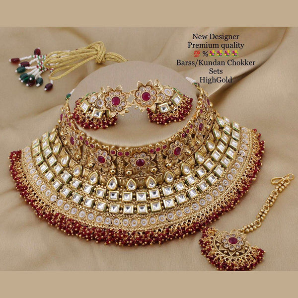 Manisha Jewellery Gold Plated Kundan Stone Choker Necklace Set