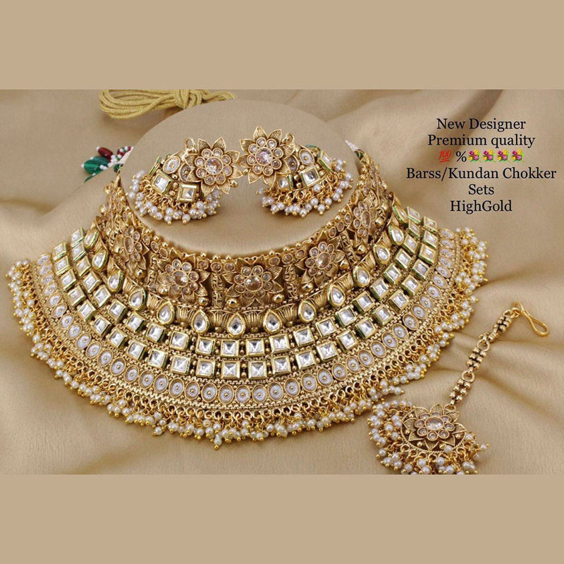 Manisha Jewellery Gold Plated Kundan Stone Choker Necklace Set