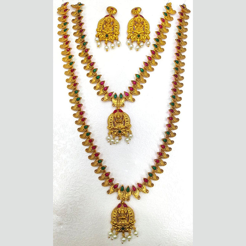 Manisha Jewellery Gold Plated Double Traditional Necklace Set