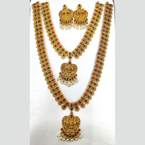 Manisha Jewellery Gold Plated Double Traditional Necklace Set