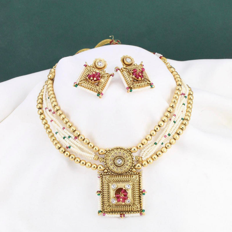 Manisha Jewellery Gold Plated Traditional Necklace Set