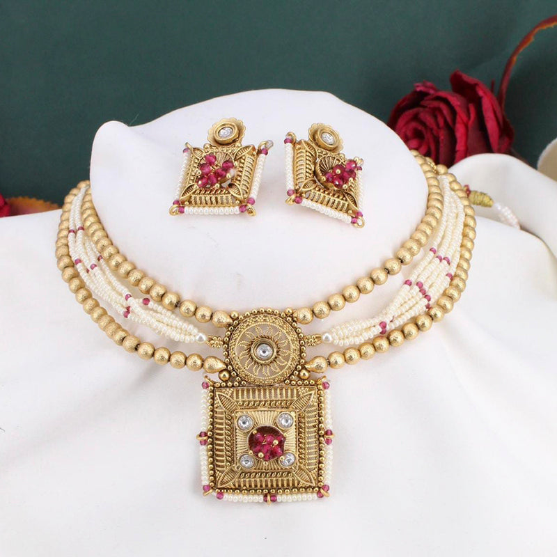 Manisha Jewellery Gold Plated Traditional Necklace Set