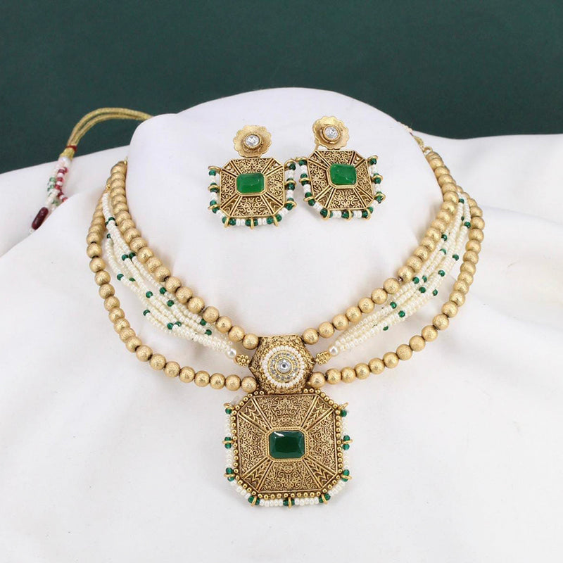 Manisha Jewellery Gold Plated Traditional Necklace Set