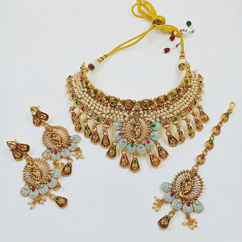 Manisha Jewellery Pota Stone Necklace Set