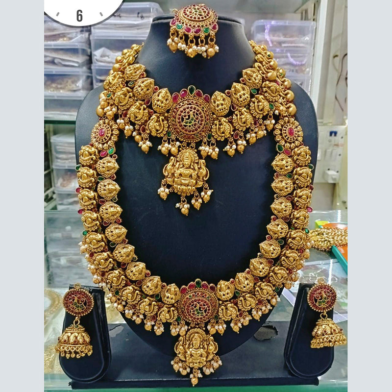 Manisha Jewellery Gold Plated Double Necklace Set