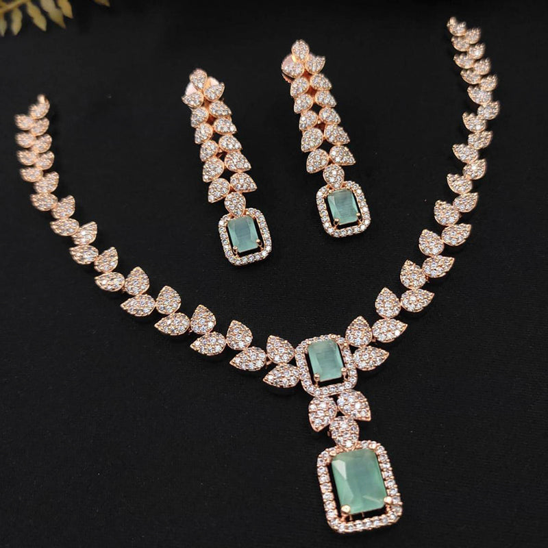 Manisha Jewellery AD Stone Gold Plated Necklace Set