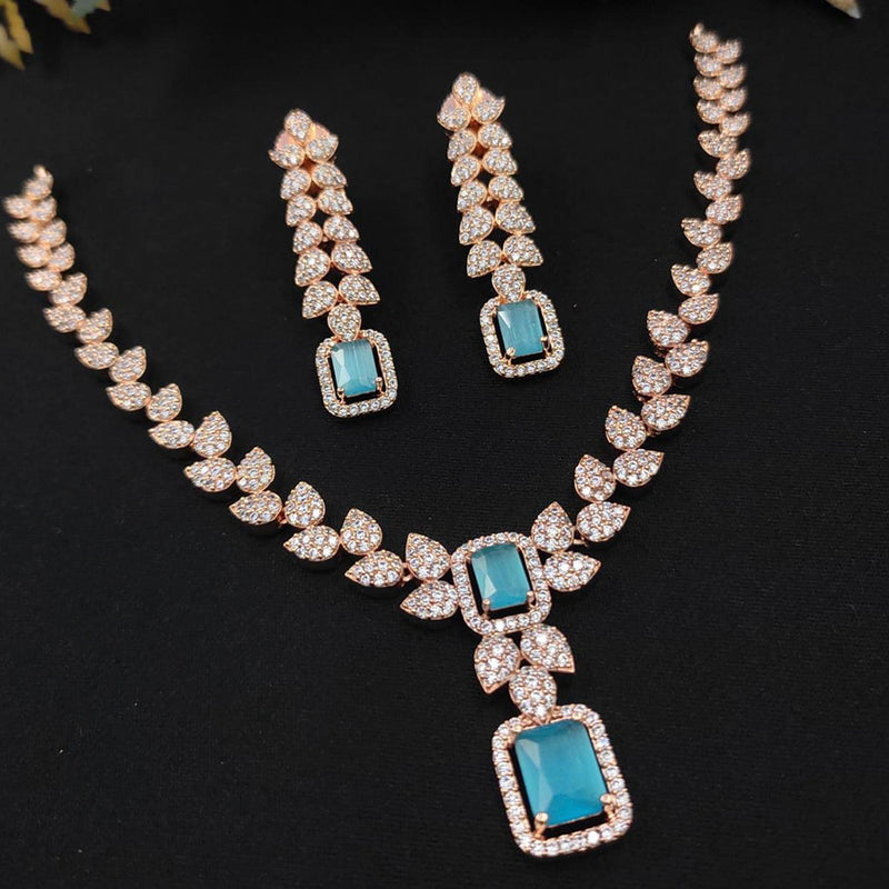 Manisha Jewellery AD Stone Gold Plated Necklace Set