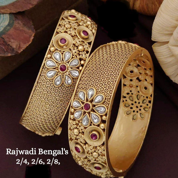 Manisha Gold Plated Copper Rajwadi Bangle Set