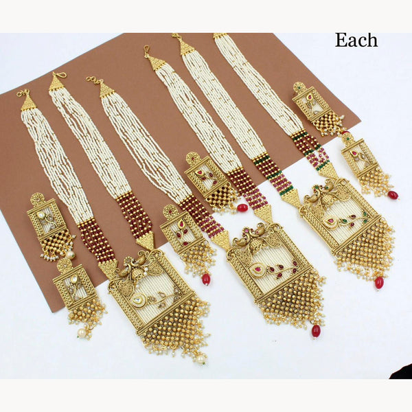 Manisha Jewellery Kundan Stone Gold Plated  Necklace Set