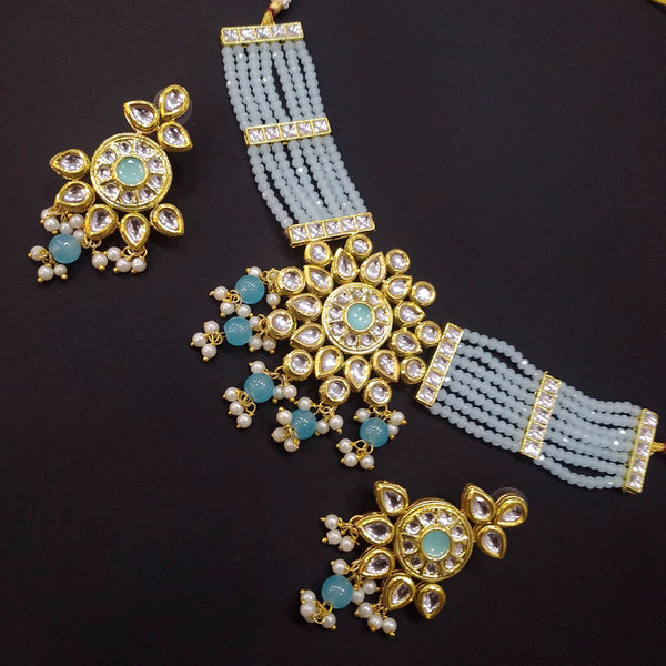Manisha Jewellery Kundan Stone Gold Plated Necklace Set