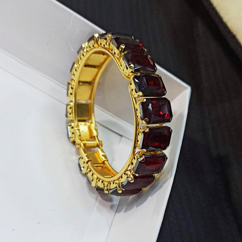 Manisha Gold Plated Crystel Stone Openable Kada