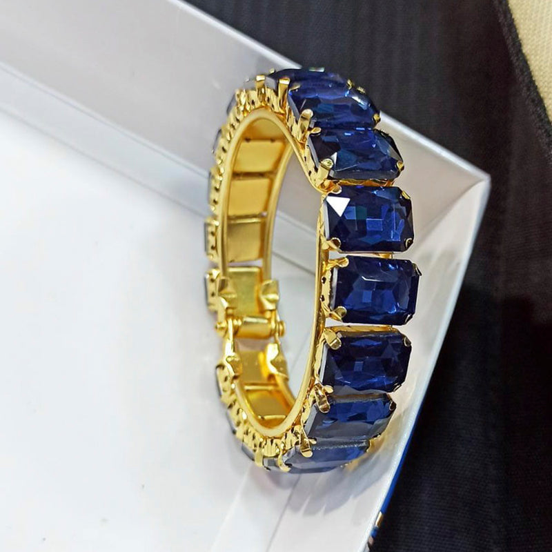 Manisha Gold Plated Crystel Stone Openable Kada