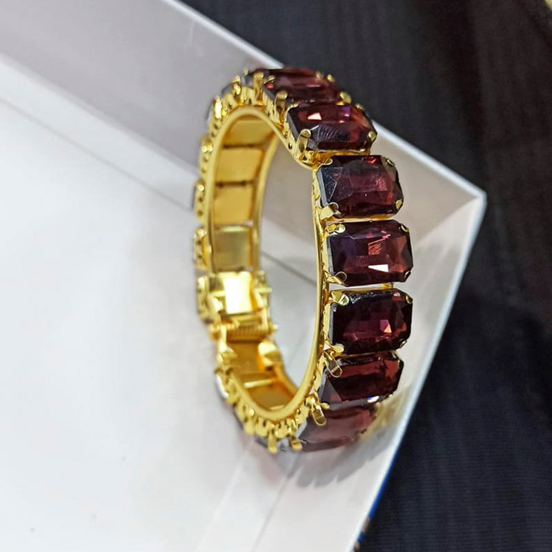 Manisha Gold Plated Crystel Stone Openable Kada