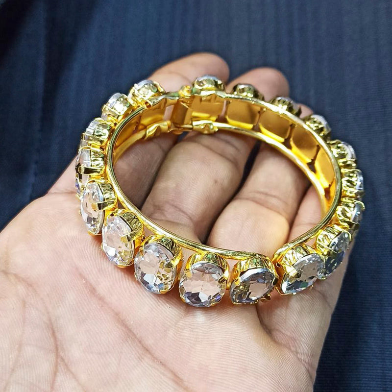 Manisha Gold Plated Crystel Stone Openable Kada