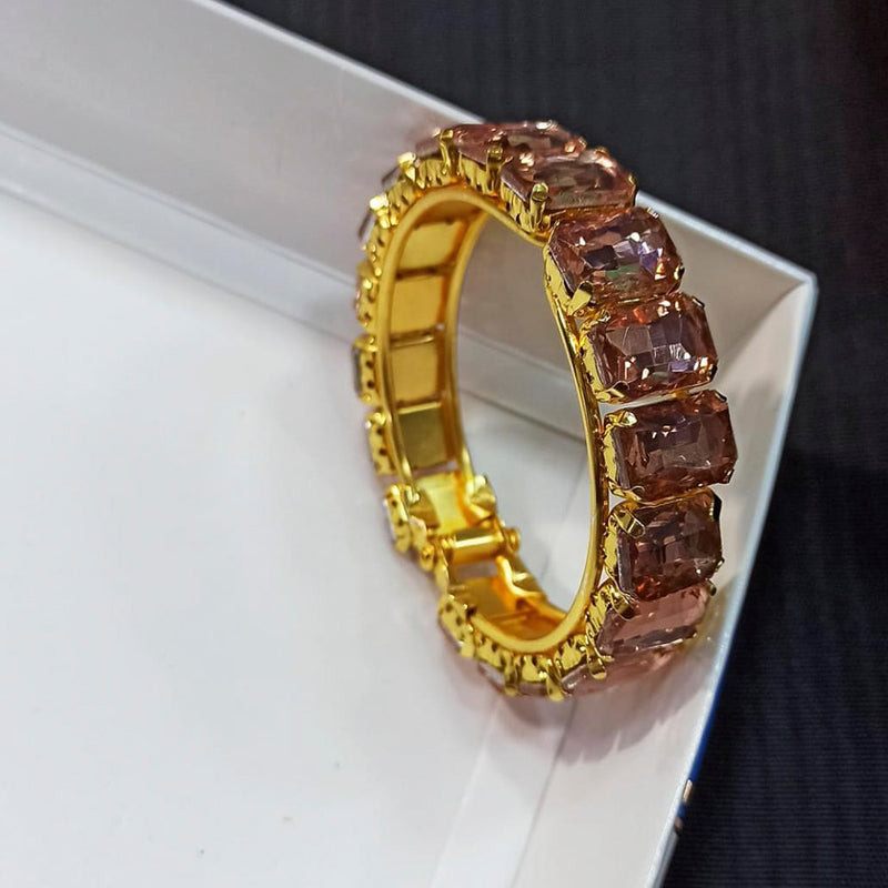 Manisha Gold Plated Crystel Stone Openable Kada