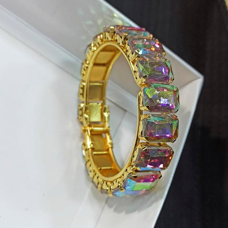 Manisha Gold Plated Crystel Stone Openable Kada