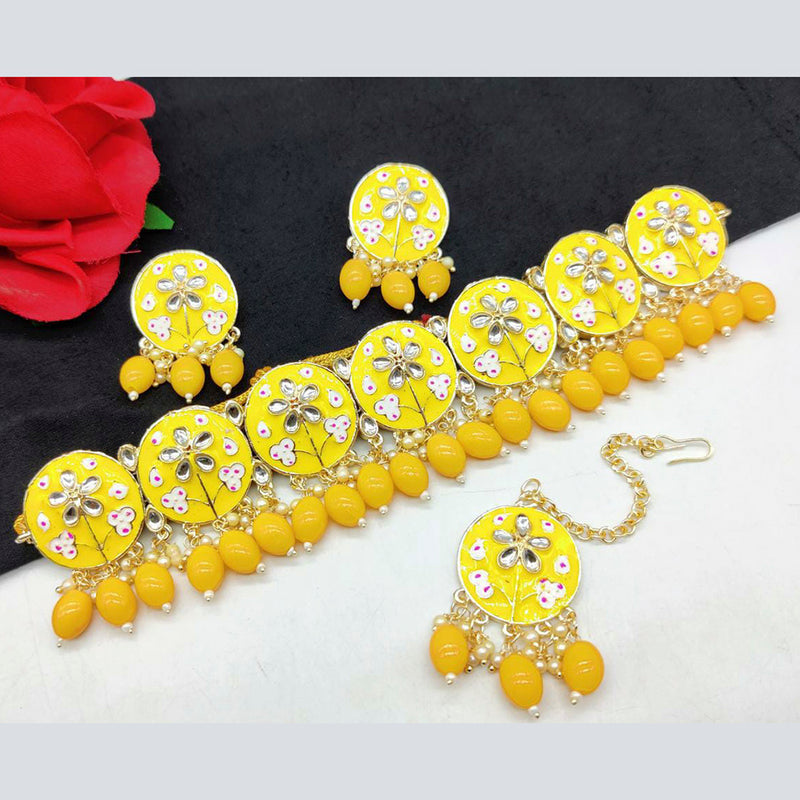 Manisha Jewellery Gold Plated Kundan Stone Necklace Set