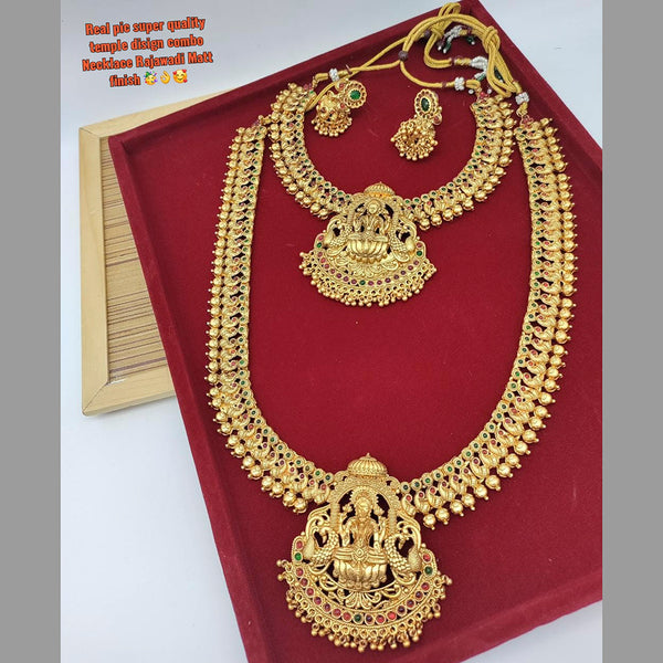 Manisha Jewellery Gold Plated Pota Stone Necklace Set