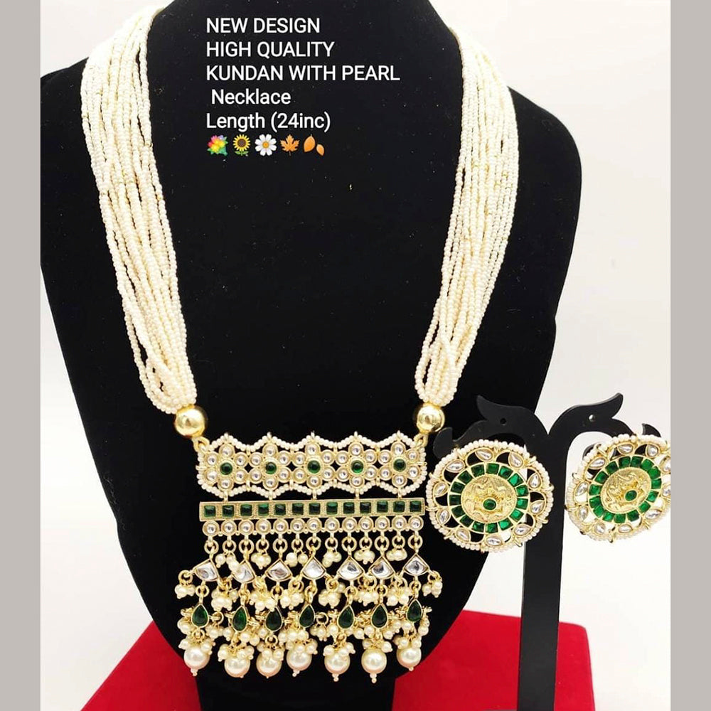 Manisha Jewellery Kundan Stone Gold Plated  Necklace Set