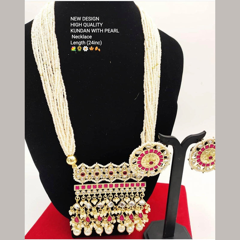 Manisha Jewellery Kundan Stone Gold Plated  Necklace Set