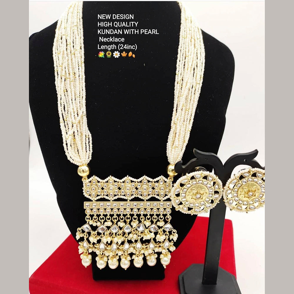 Manisha Jewellery Kundan Stone Gold Plated  Necklace Set