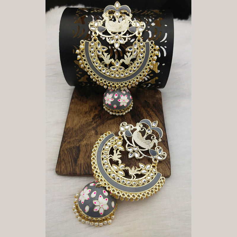 Manisha Jewellery Kundan Stone & Meenakari Dangler Earrings