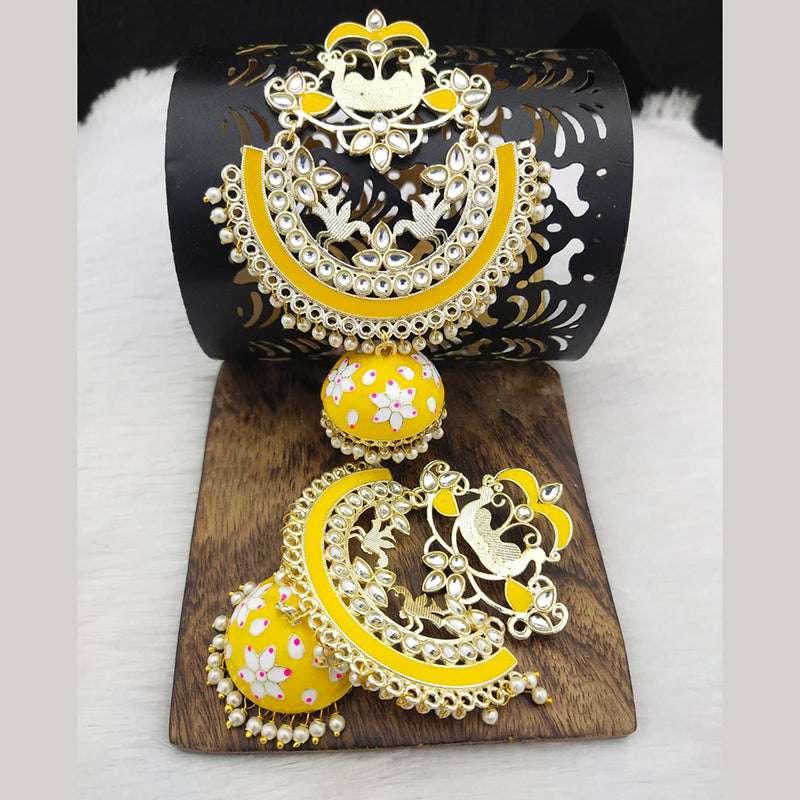 Manisha Jewellery Kundan Stone & Meenakari Dangler Earrings