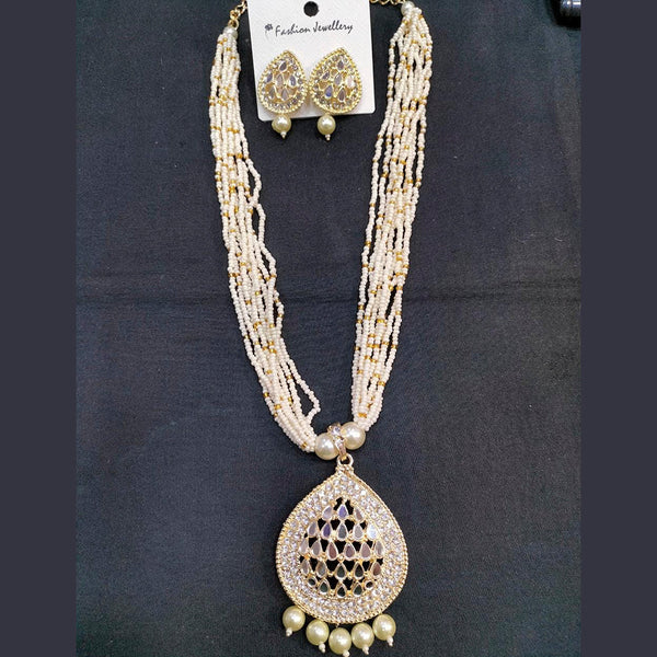Manisha Jewellery Gold Plated Mirror & Beads Long Nacklace Set