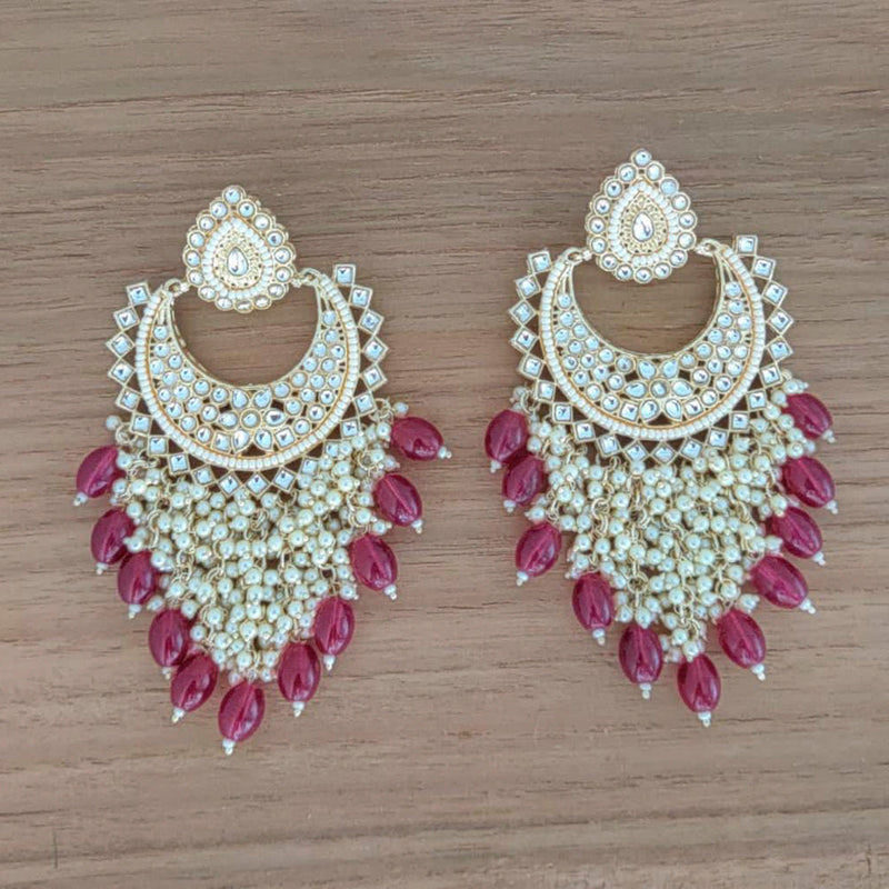 Manisha Jewellery Gold Plated Kundan Stone Dangler Earrings