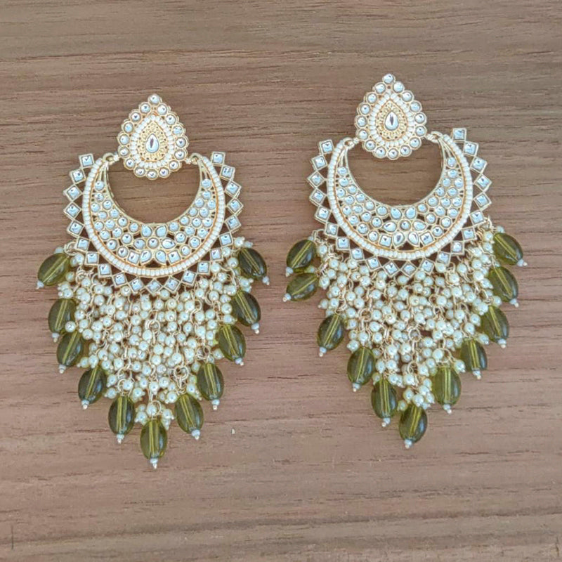 Manisha Jewellery Gold Plated Kundan Stone Dangler Earrings