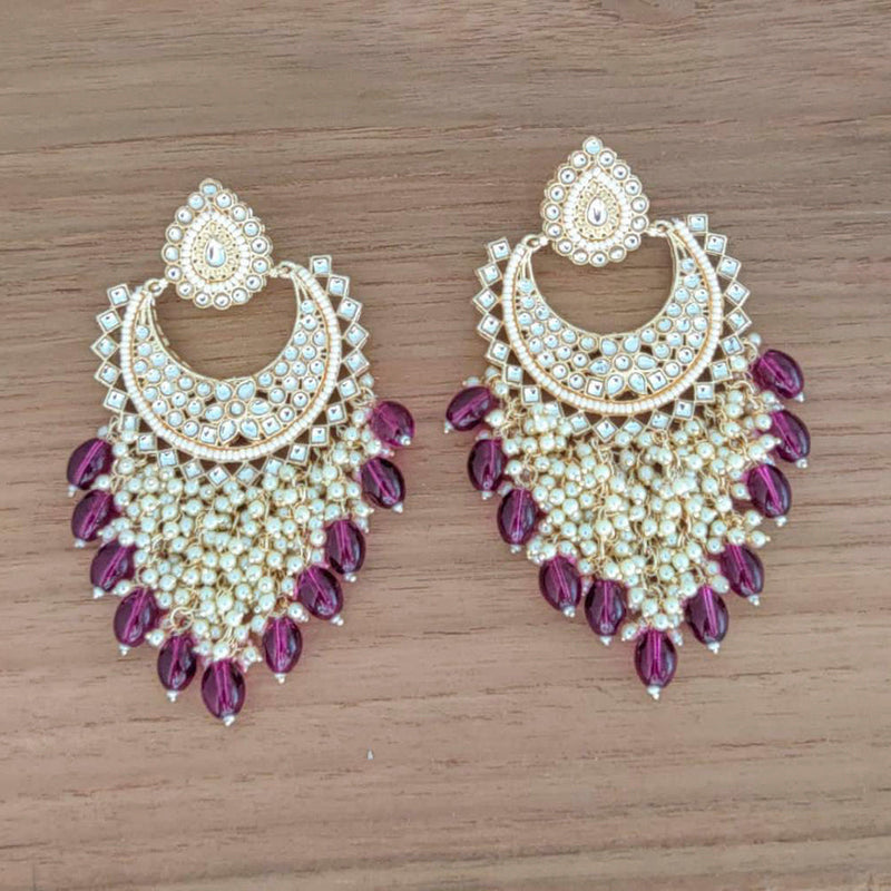 Manisha Jewellery Gold Plated Kundan Stone Dangler Earrings