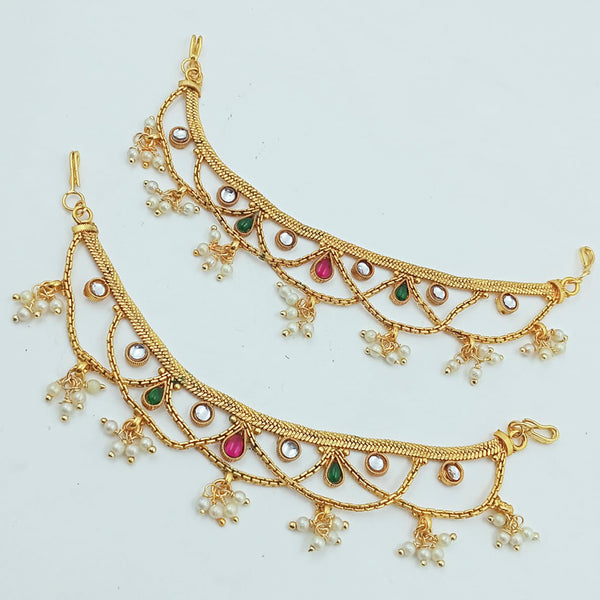 Manisha Jewellery Gold Plated Kundan Stone Kan Chain