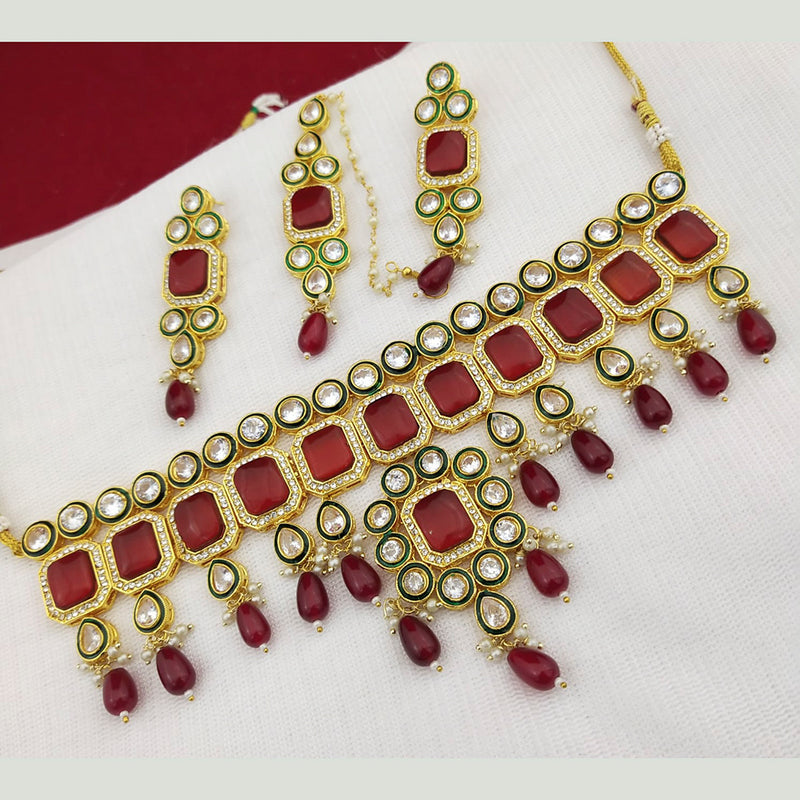 Manisha Jewellery Gold Plated Kundan Stone Choker Necklace Set