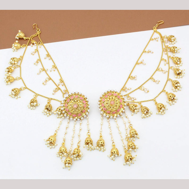 Manisha Jewellery Gold Plated Pearl And Kundan Kanchain Jhumki Earrings