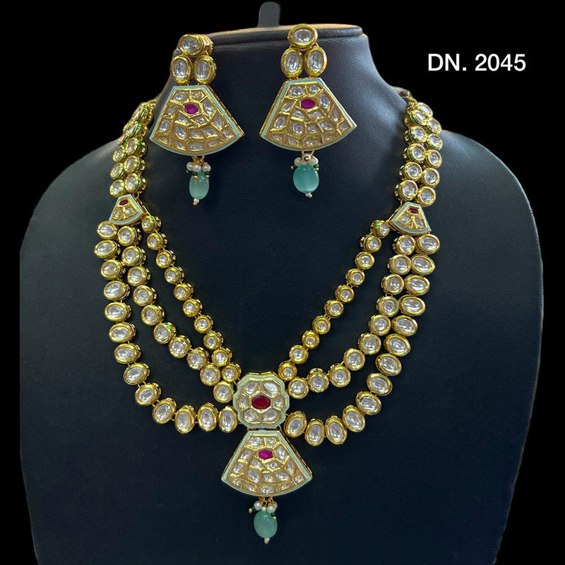 Manisha Jewellery Gold Plated Kundan Stone Necklace Set