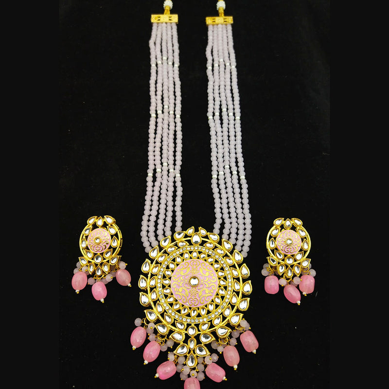 Manisha Jewellery Gold Plated Kundan Stone & Meenakari Long Necklace Set