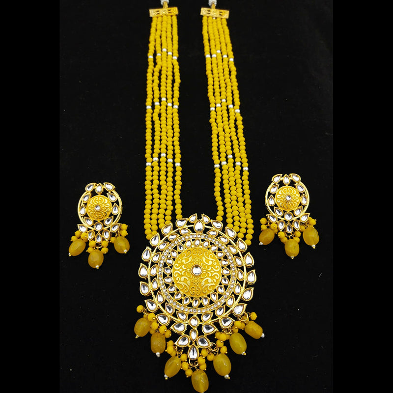 Manisha Jewellery Gold Plated Kundan Stone & Meenakari Long Necklace Set