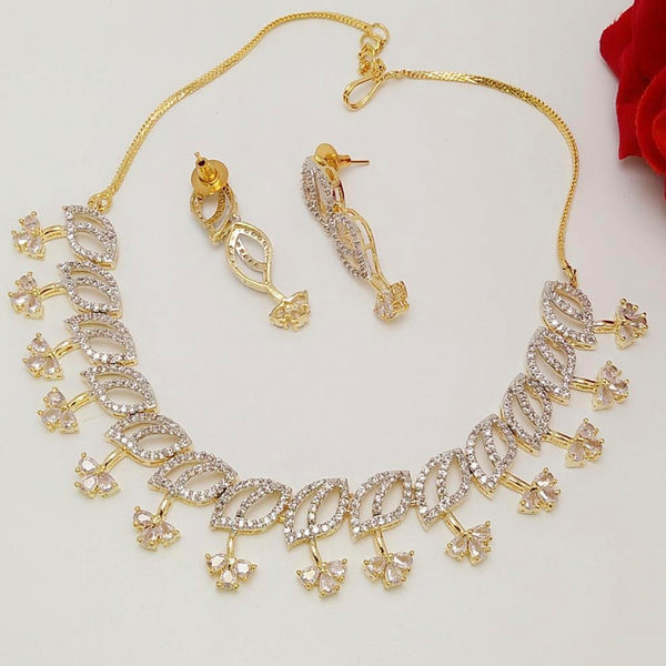 Manisha Jewellery Gold Plated AD Necklace Set
