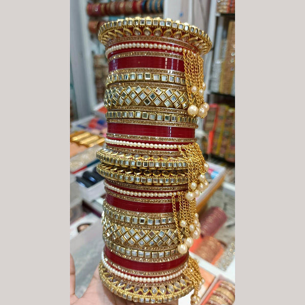 Manisha Jewellery Gold Plated Mirror Acrylic Bangles