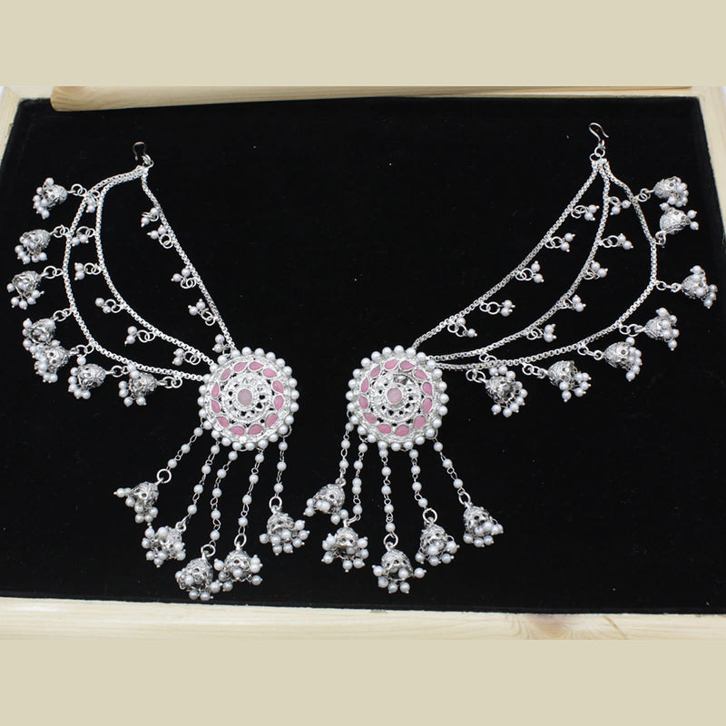 Manisha Jewellery Silver Plated Pota Stone & Pearl Kanchain Jhumki Earings