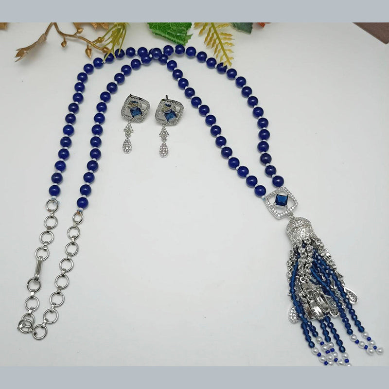 Manisha Jewellery  AD Stone & Beads Long Necklace Set