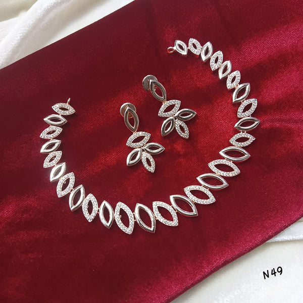 Manisha Jewellery 2 Tone Plated AD Stone Necklace Set