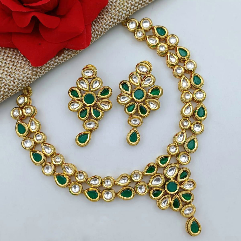 Manisha Jewellery Gold Plated Kundan Stone Necklace Set