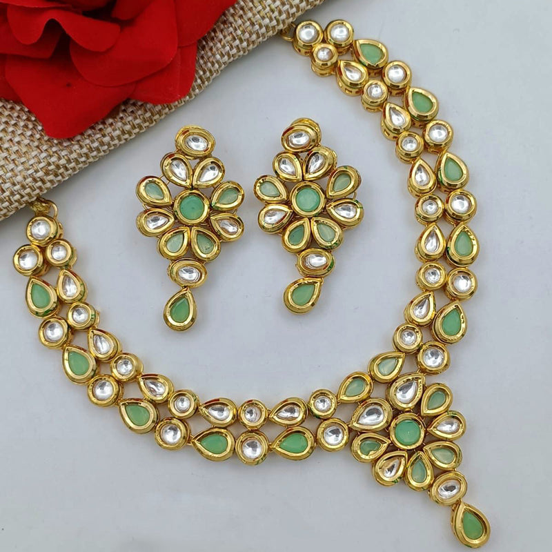 Manisha Jewellery Gold Plated Kundan Stone Necklace Set