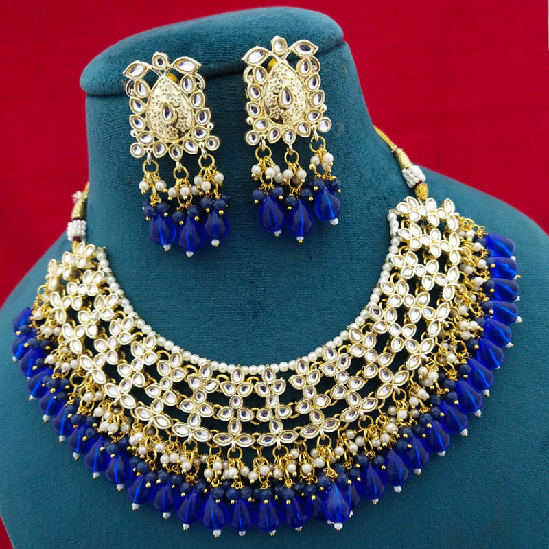 Manisha Jewellery Gold Plated Kundan Stone & Beads Necklace Set