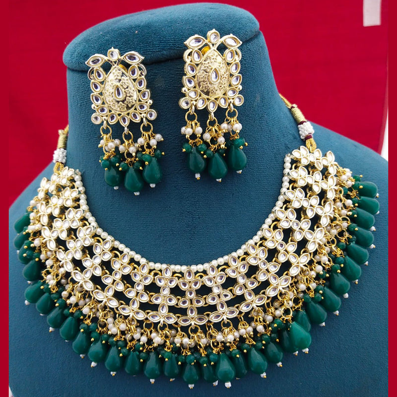 Manisha Jewellery Gold Plated Kundan Stone & Beads Necklace Set