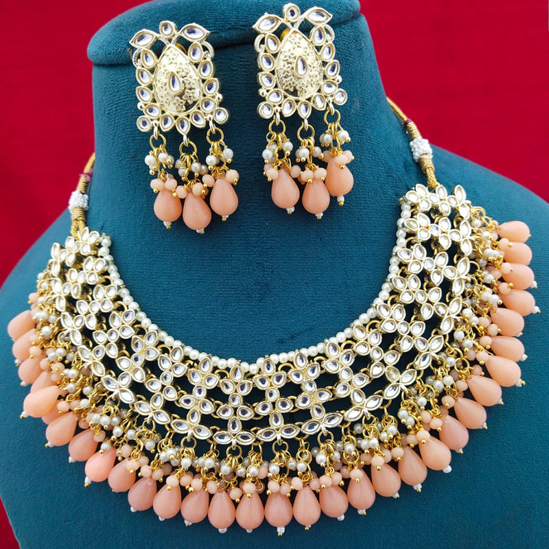 Manisha Jewellery Gold Plated Kundan Stone & Beads Necklace Set