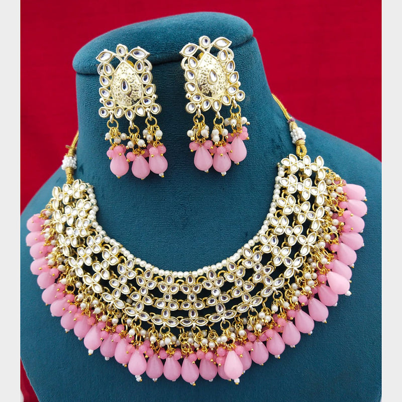 Manisha Jewellery Gold Plated Kundan Stone & Beads Necklace Set