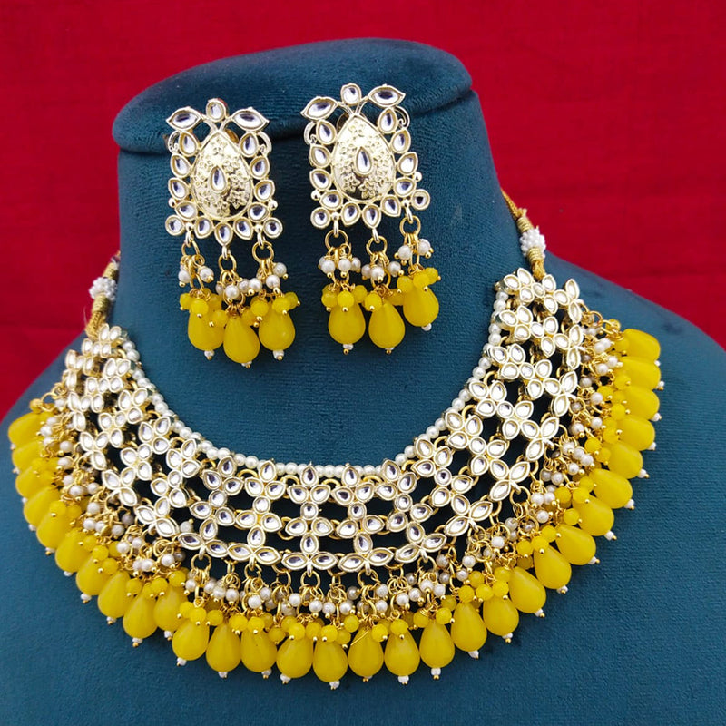 Manisha Jewellery Gold Plated Kundan Stone & Beads Necklace Set